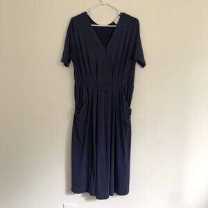 Ella Mara Blue 3/4 sleeves midi dress with pockets Size M Women